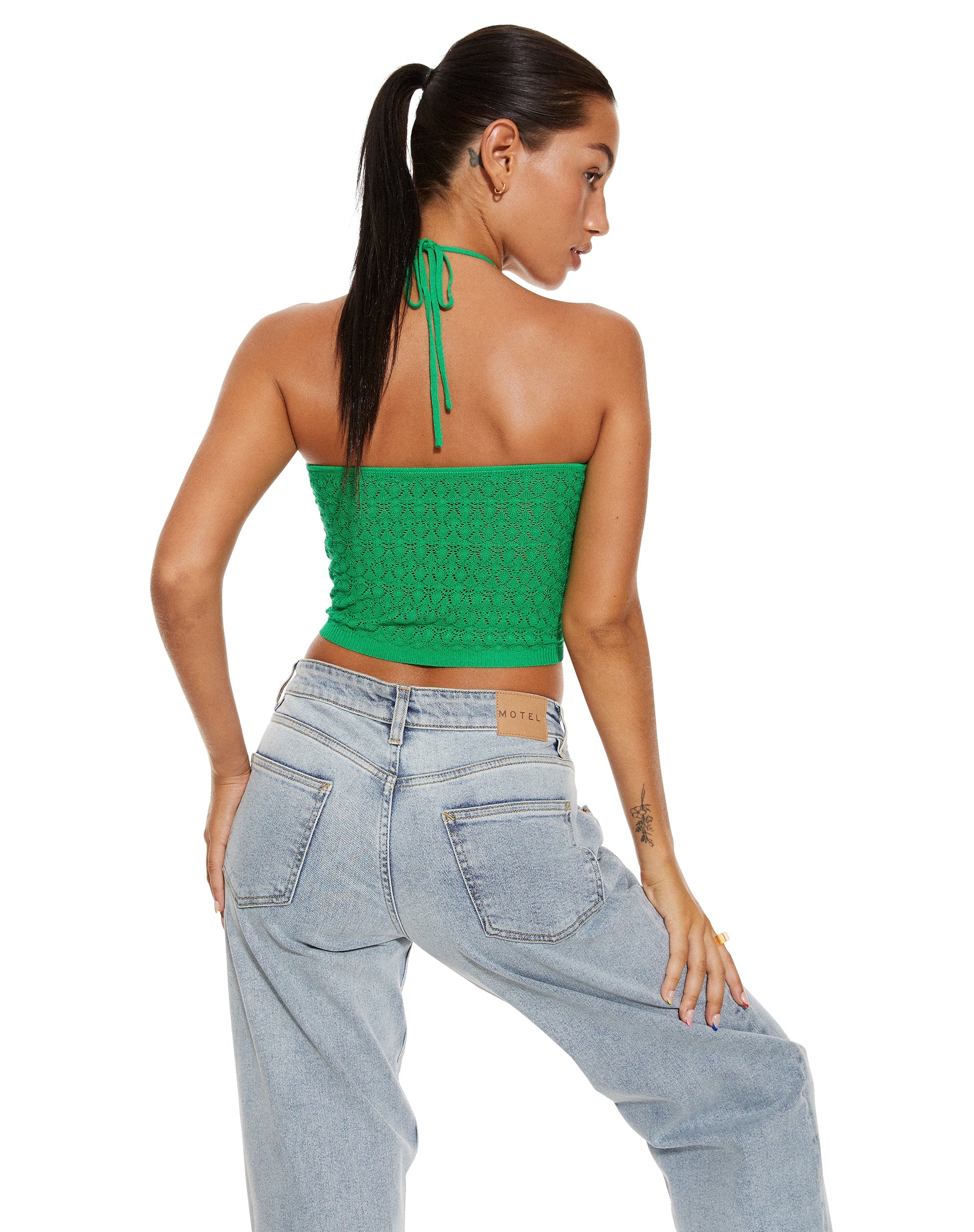 image de MOTEL X BARBARA Jinu Crop Top in Green