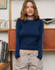 Image de Bonija Long Sleeve Top in Navy Faded Denim