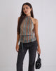 Image de Brienne Top in Blue and Brown Shimmer Sheer Plisse