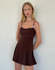 Image de la robe Cami Calilia en chocolat amer avec nœuds roses