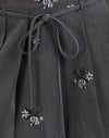  Tailleur à broderie florale anthracite