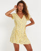 Image de la mini robe Calliope en fleurs sauvages Lemon Drop