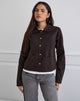 Image de la veste Calva Boxy en brun chocolat