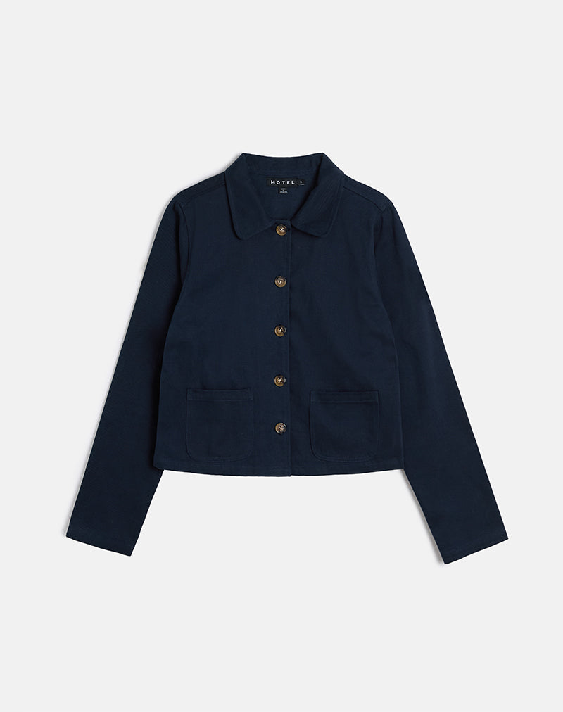 Image de Calva Boxy Jacket in Dark Navy