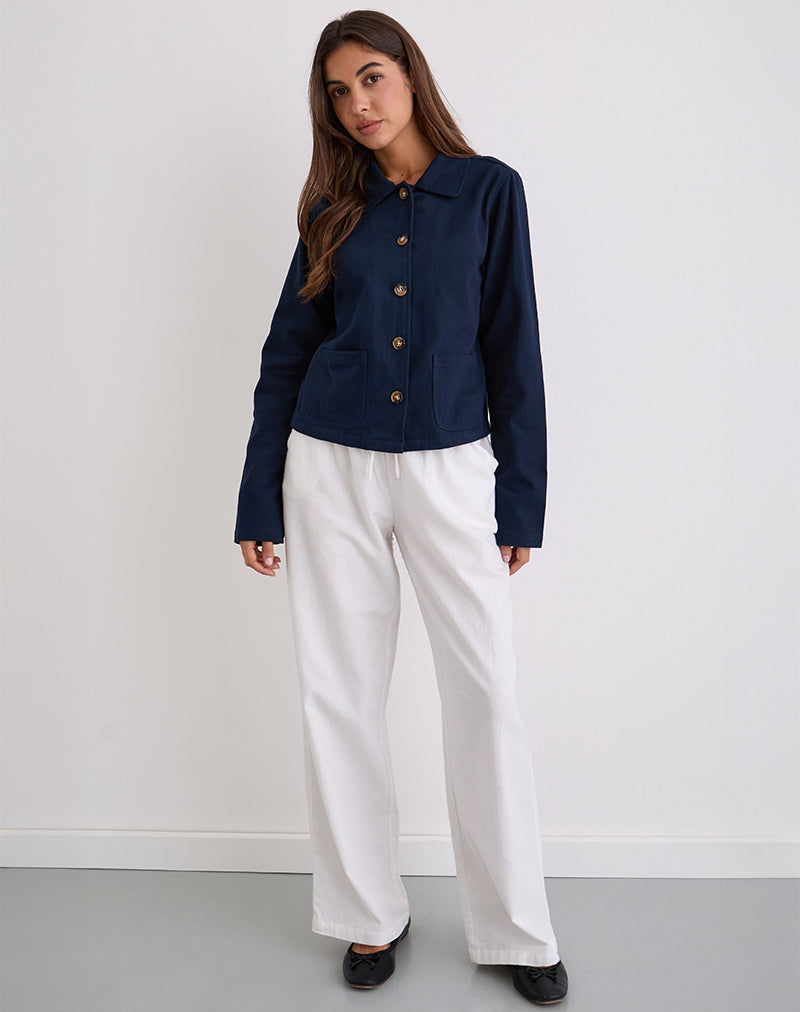 Image de Calva Boxy Jacket in Dark Navy