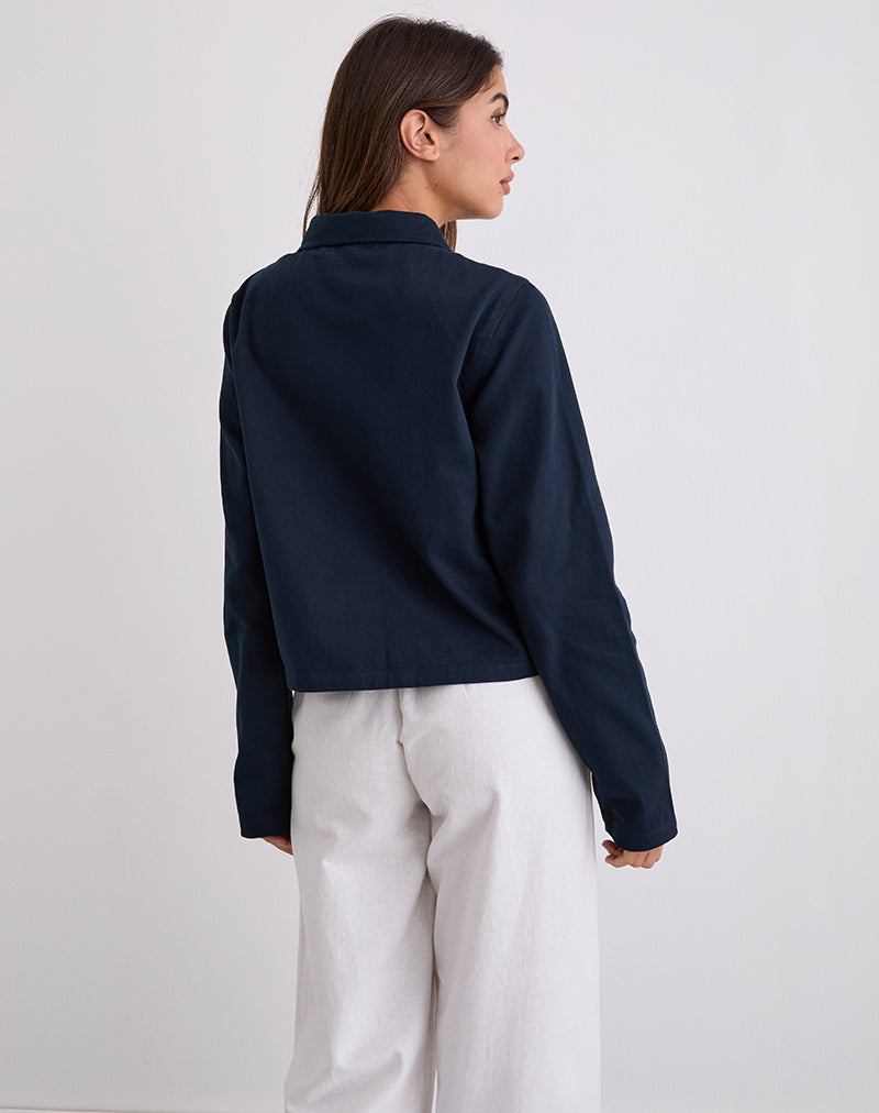 Image de Calva Boxy Jacket in Dark Navy