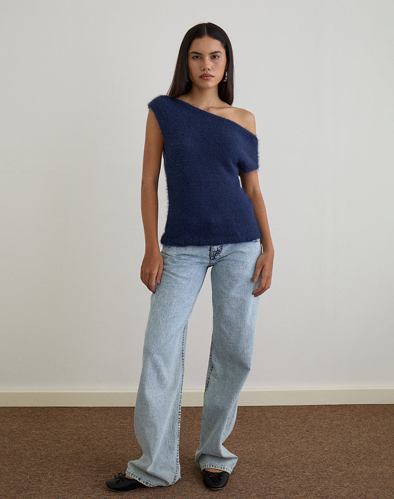 Image de Calyce Top in Fluffy Knit Navy