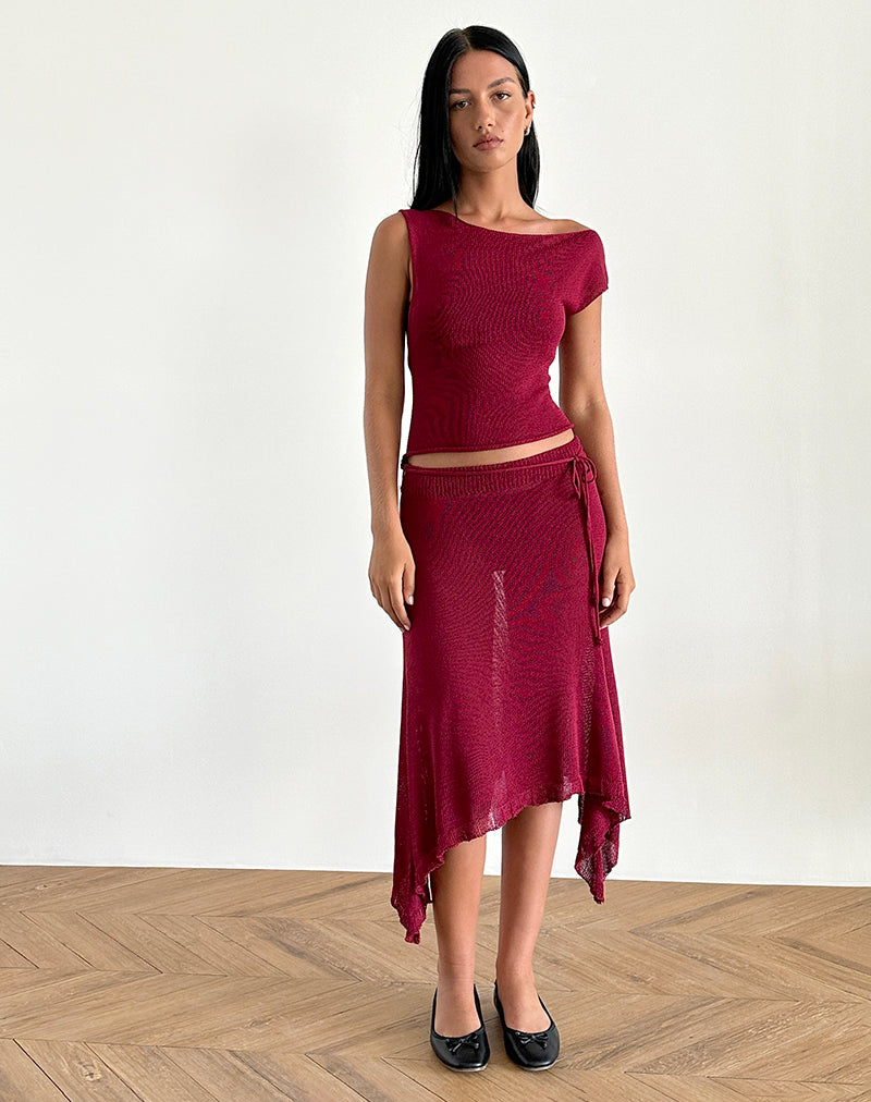 Image de Calypso Top in Sheer Knit Red