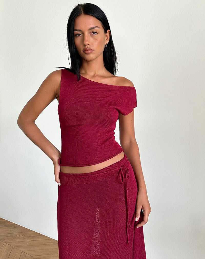 Image de Calypso Top in Sheer Knit Red