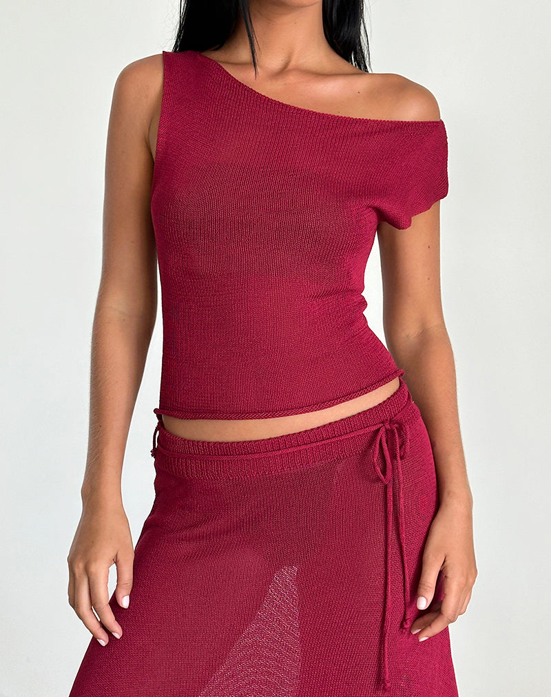 Image de Calypso Top in Sheer Knit Red