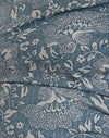 Lycra bleu imprimé orné