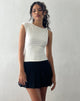 Image de Cambrie Asymmetric Sleeveless Top in Ivory