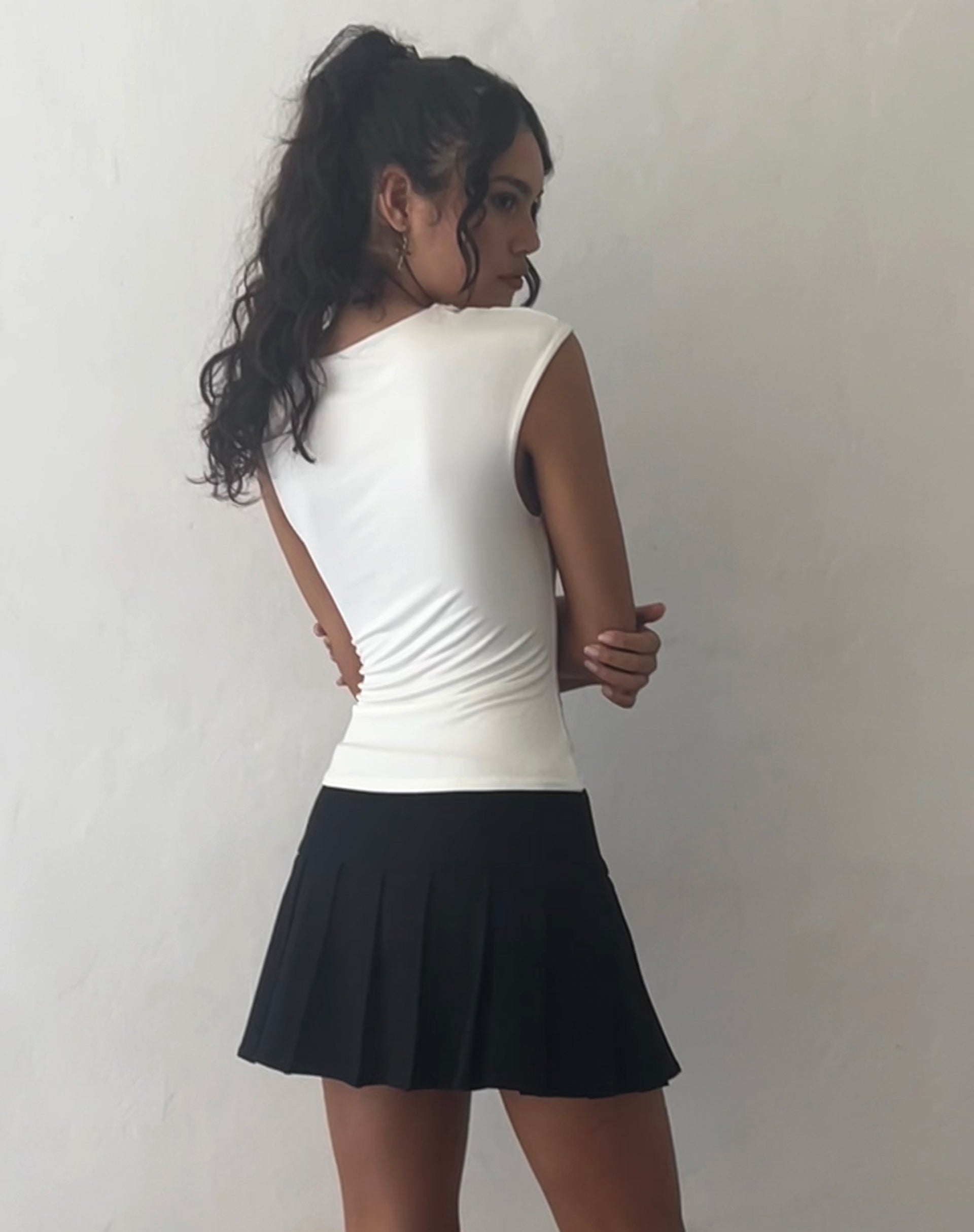 Image de Cambrie Asymmetric Sleeveless Top in Ivory