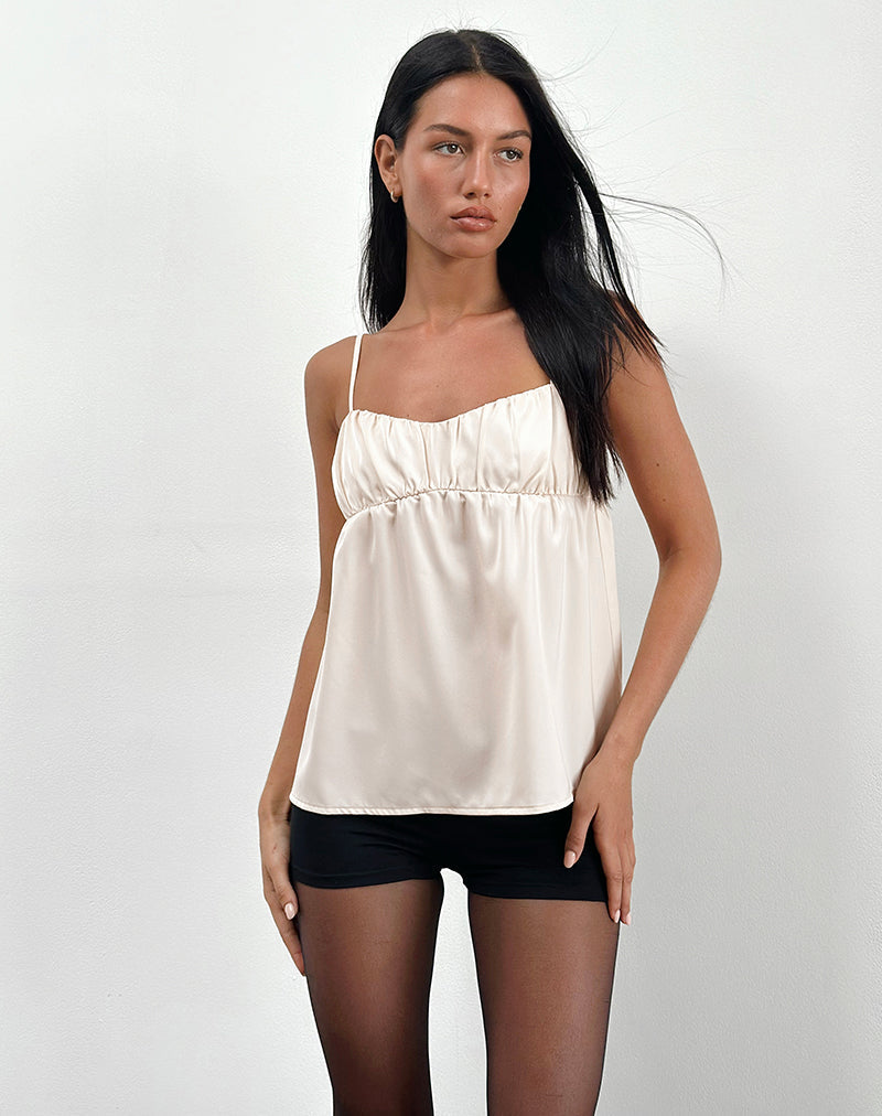 Image de Camden Longline Cami Top in Satin Ivory