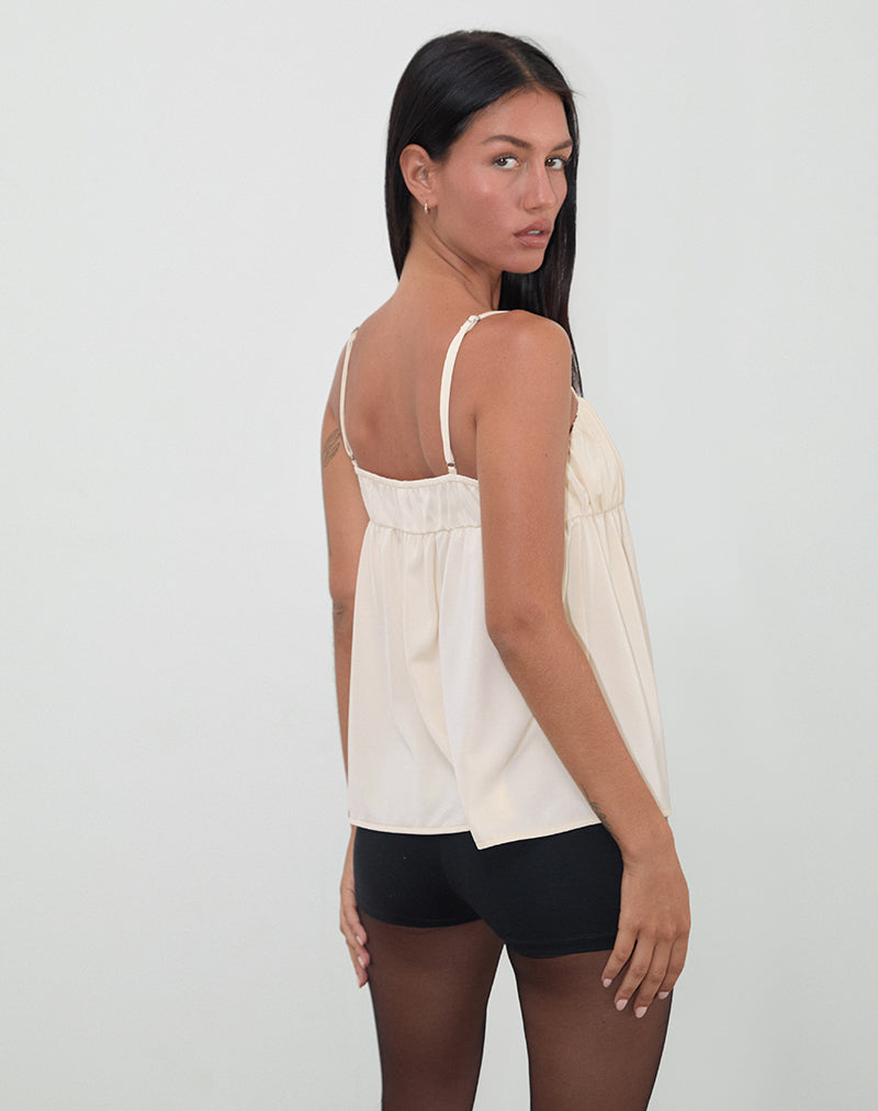 Image de Camden Longline Cami Top in Satin Ivory