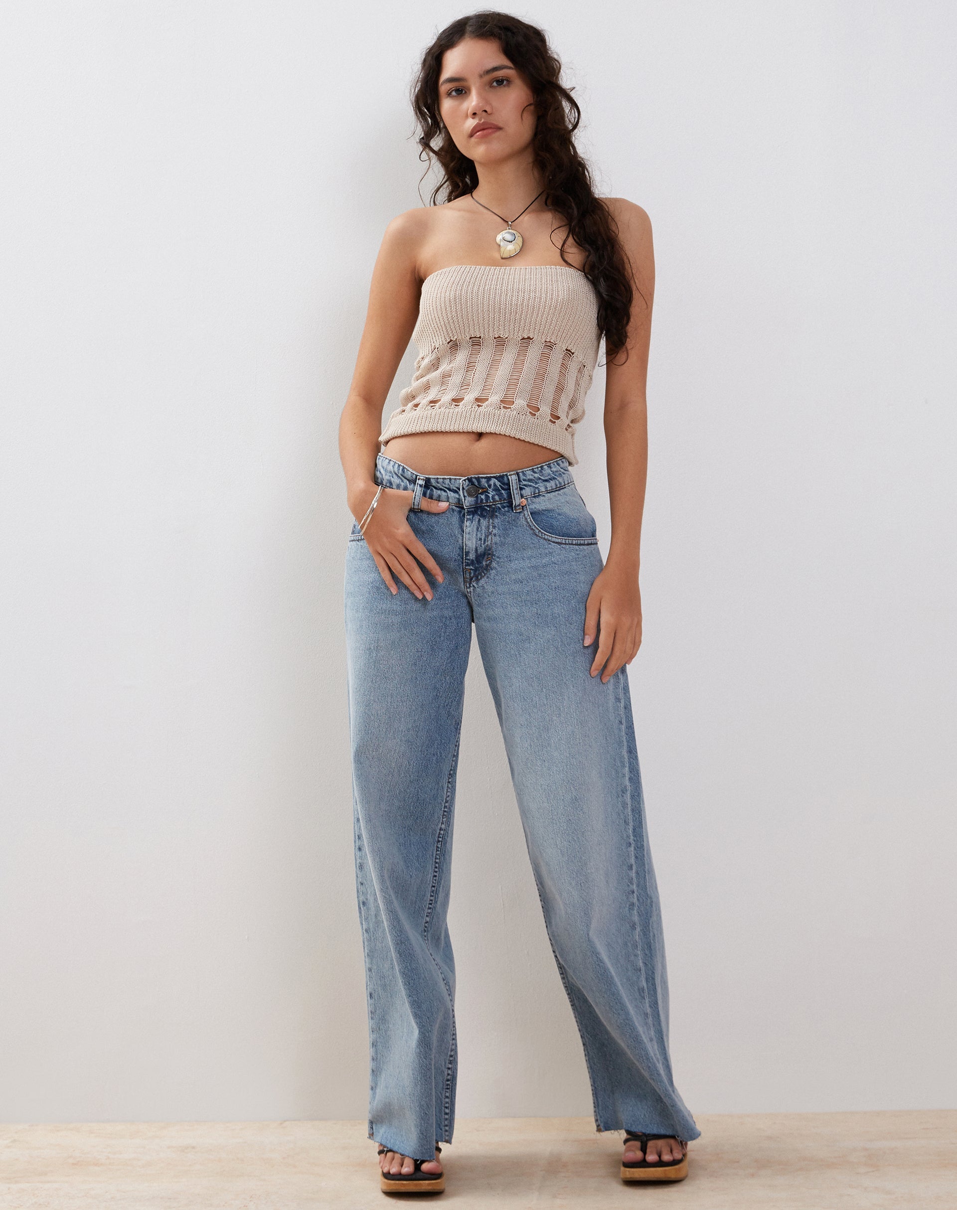 Image de Camille Knitted Tube Top in Neutral
