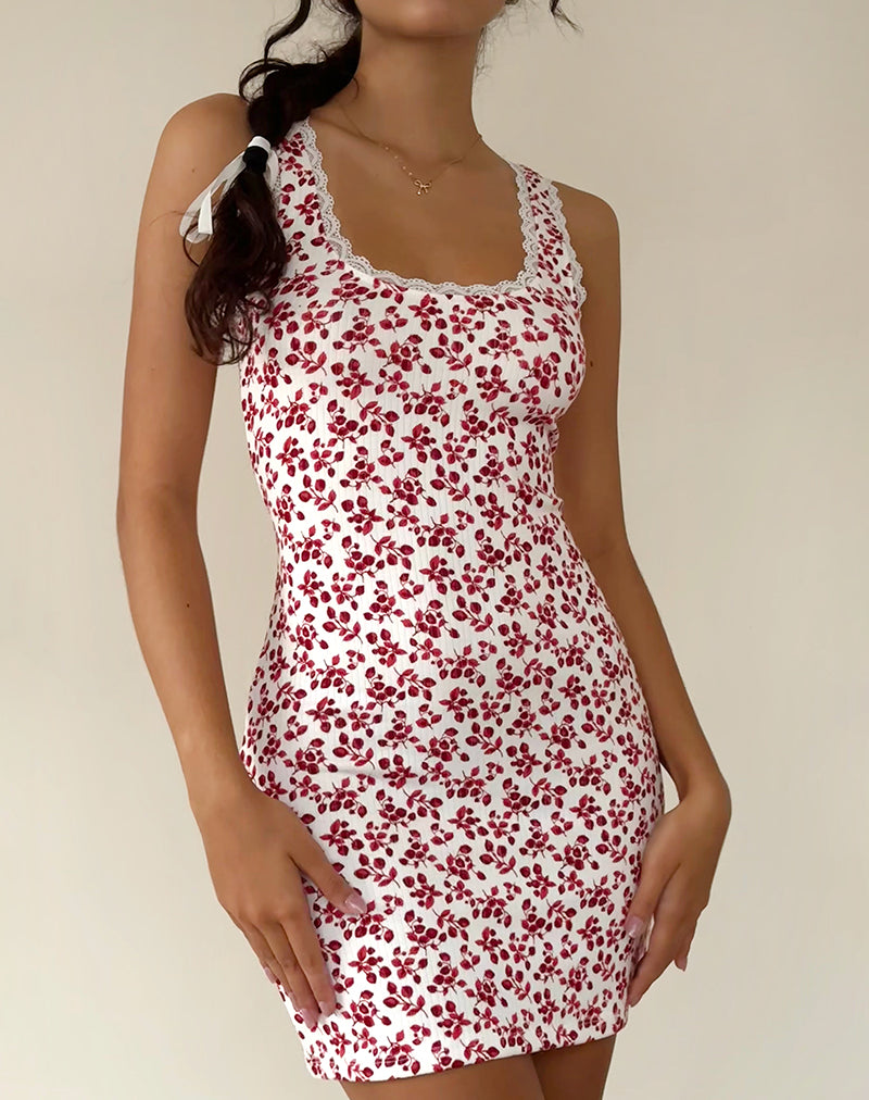 Robe Camina en Summer Strawberry Off White