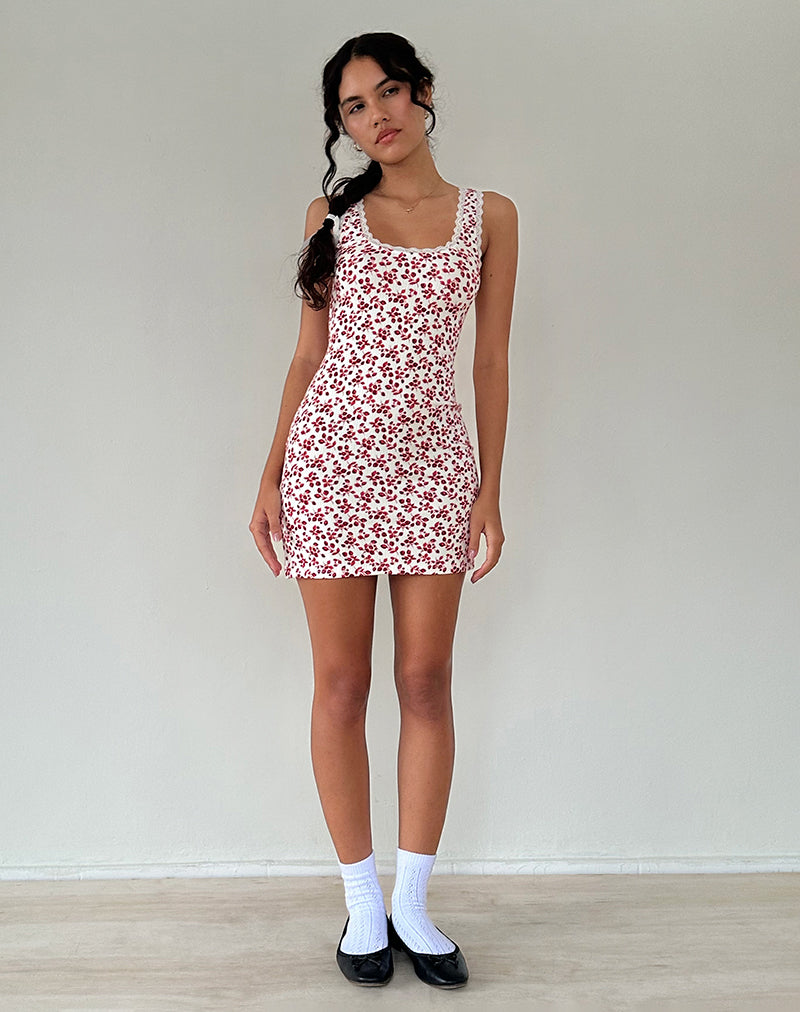 Image de Camina Dress in Summer Strawberry Off White
