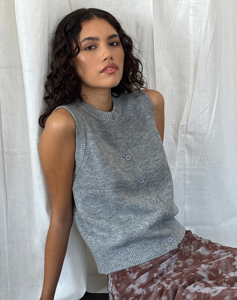 Gilet boutonné Cancri en gris