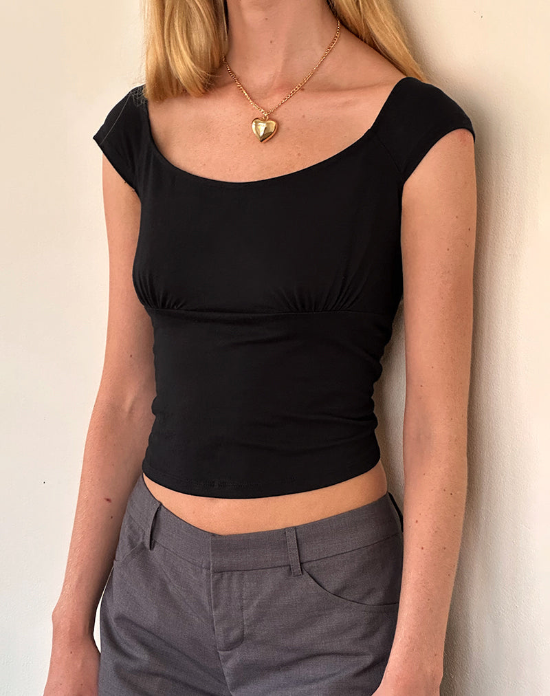 Image de Cania Corset Top in Black Lycra