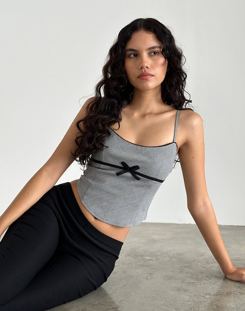 image de Canika Corset Top in Black and White Multi Check