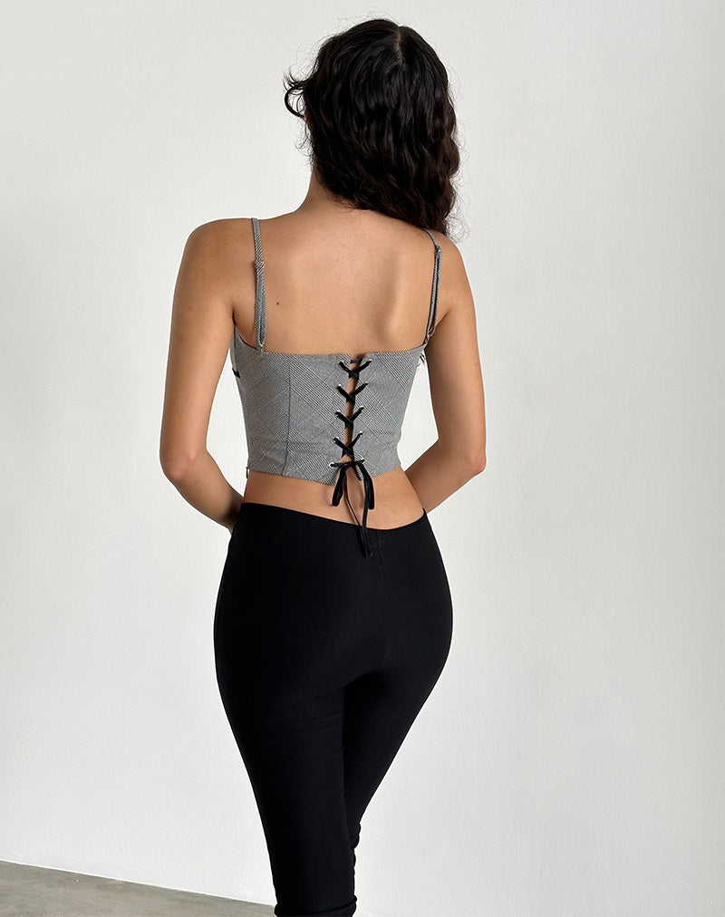image de Canika Corset Top in Black and White Multi Check