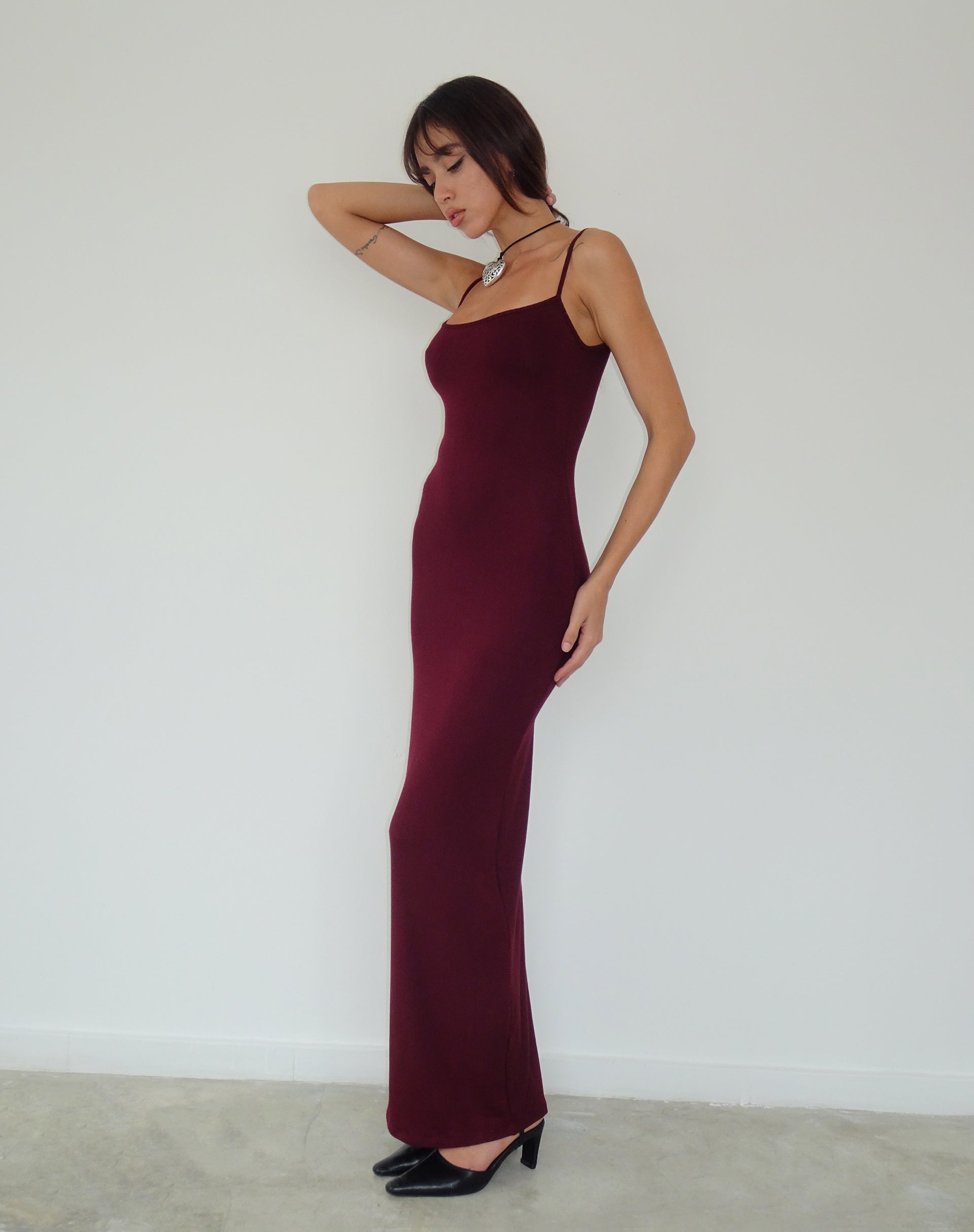 Image de Cantha Maxi Dress in Rib Burgundy