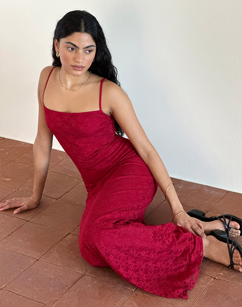 image de Cantha Maxi Dress in Mari Lace Red