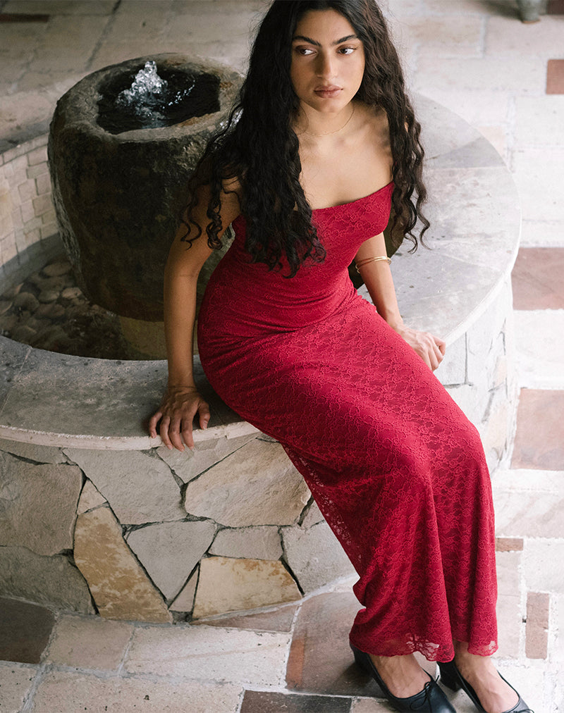 image de Cantha Maxi Dress in Mari Lace Red