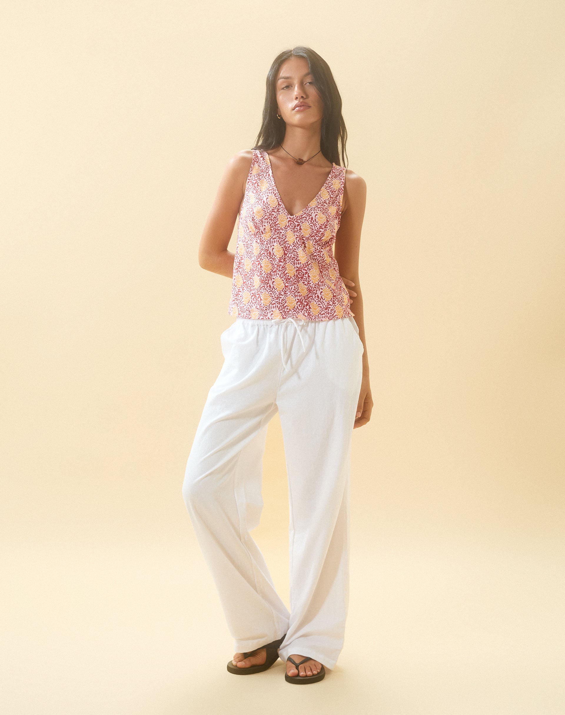image de Cantika Top in Bohemian Batik Maroon Peach
