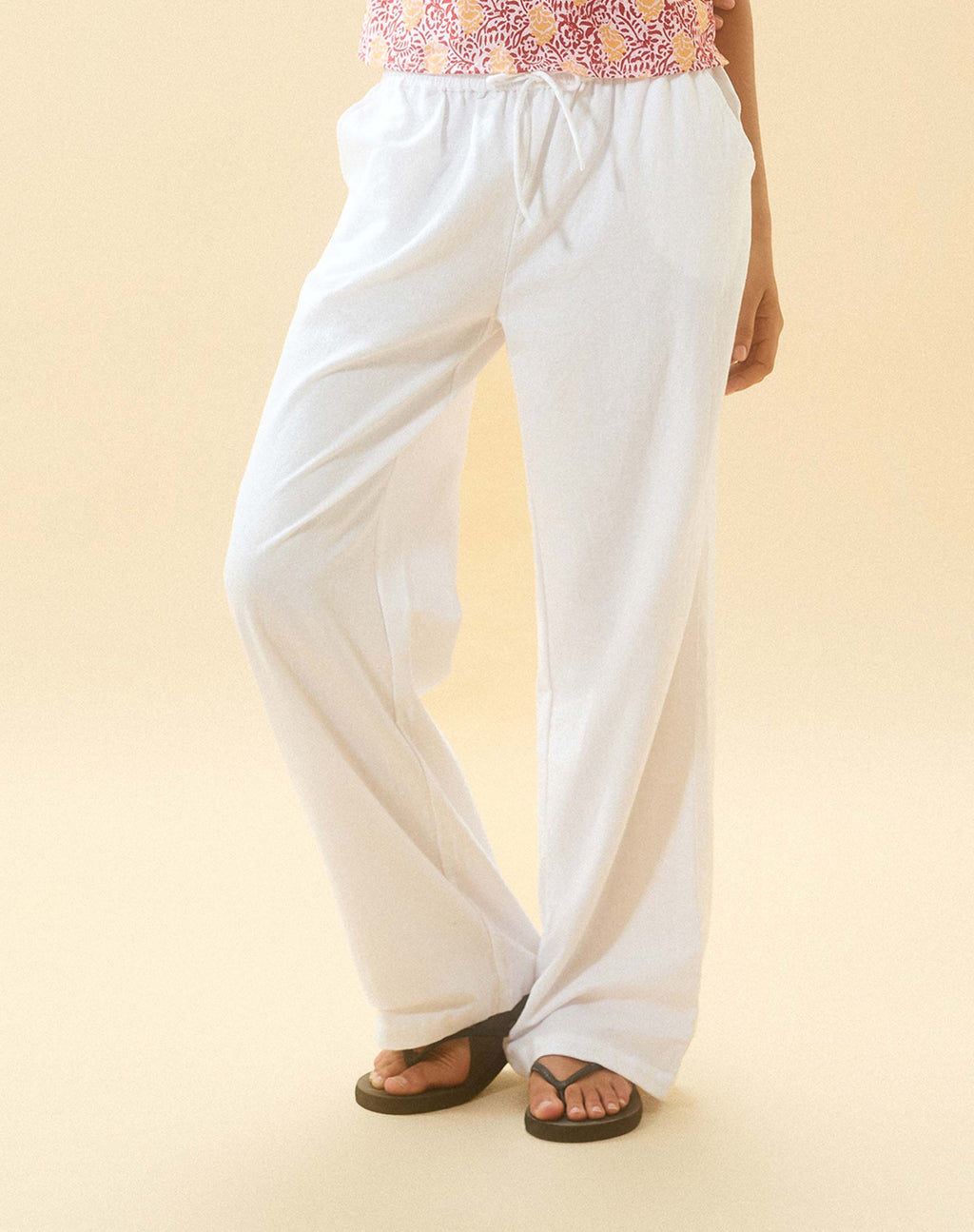 Pantalon en lin Wasic, blanc