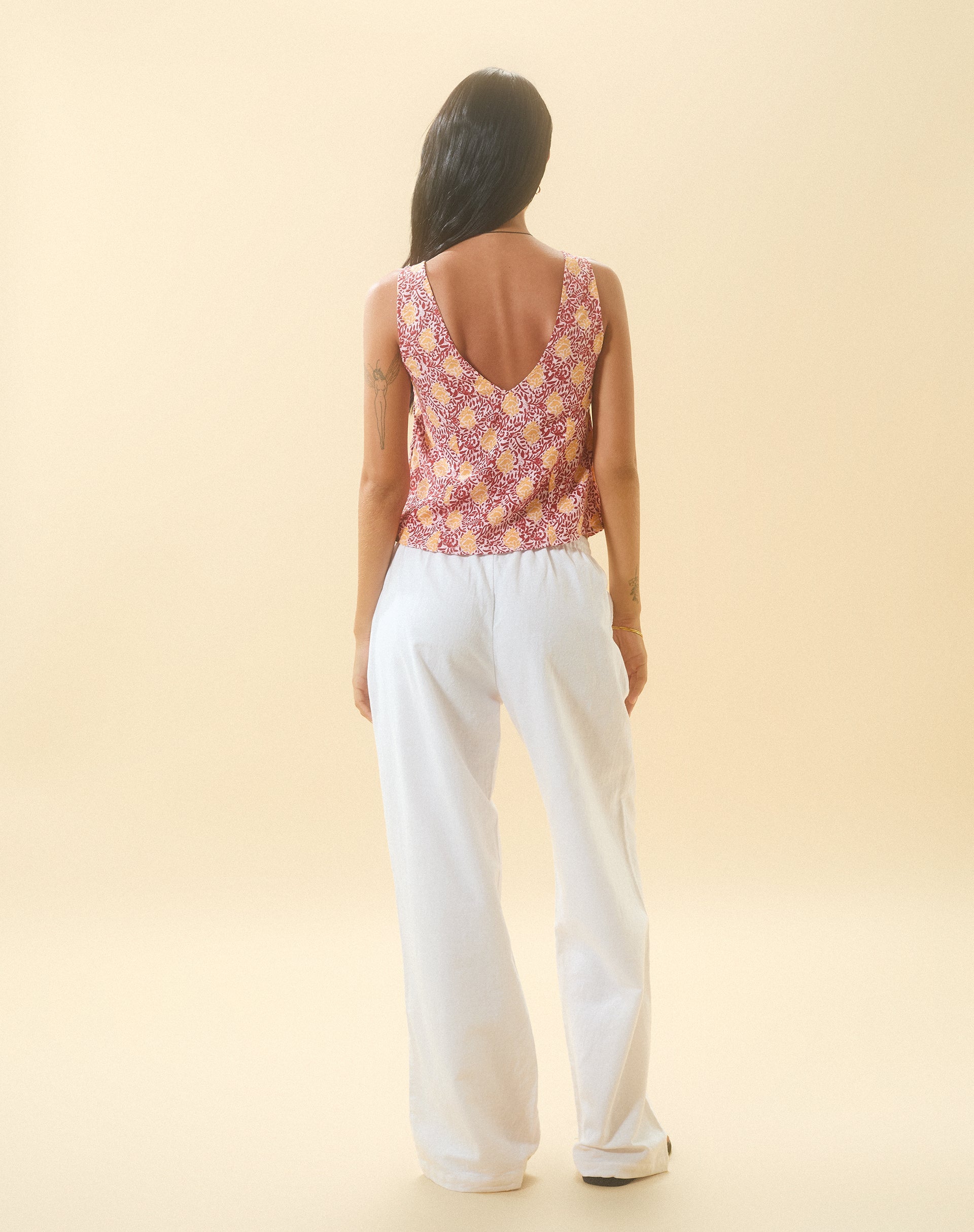 image de Wasic Wide Leg Linen Trouser in White