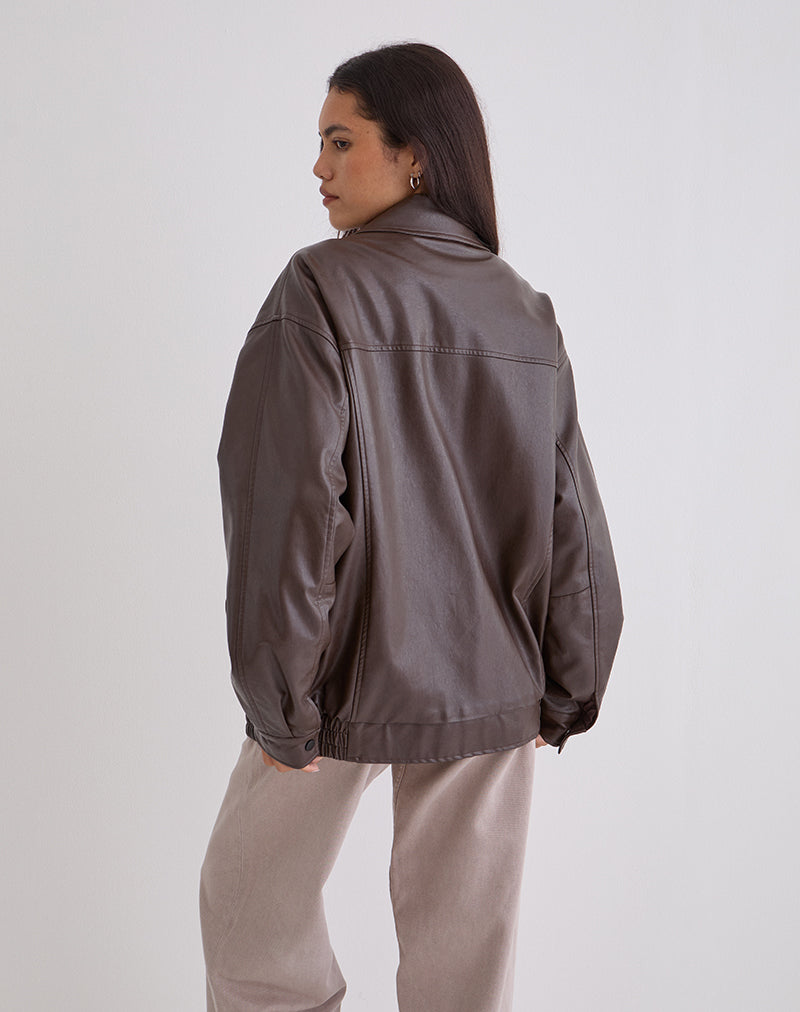 Image de la veste Cavita en PU Chocolat amer