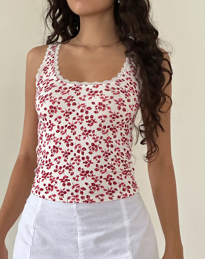 Image de Carillo Top in Summer Strawberry Off White