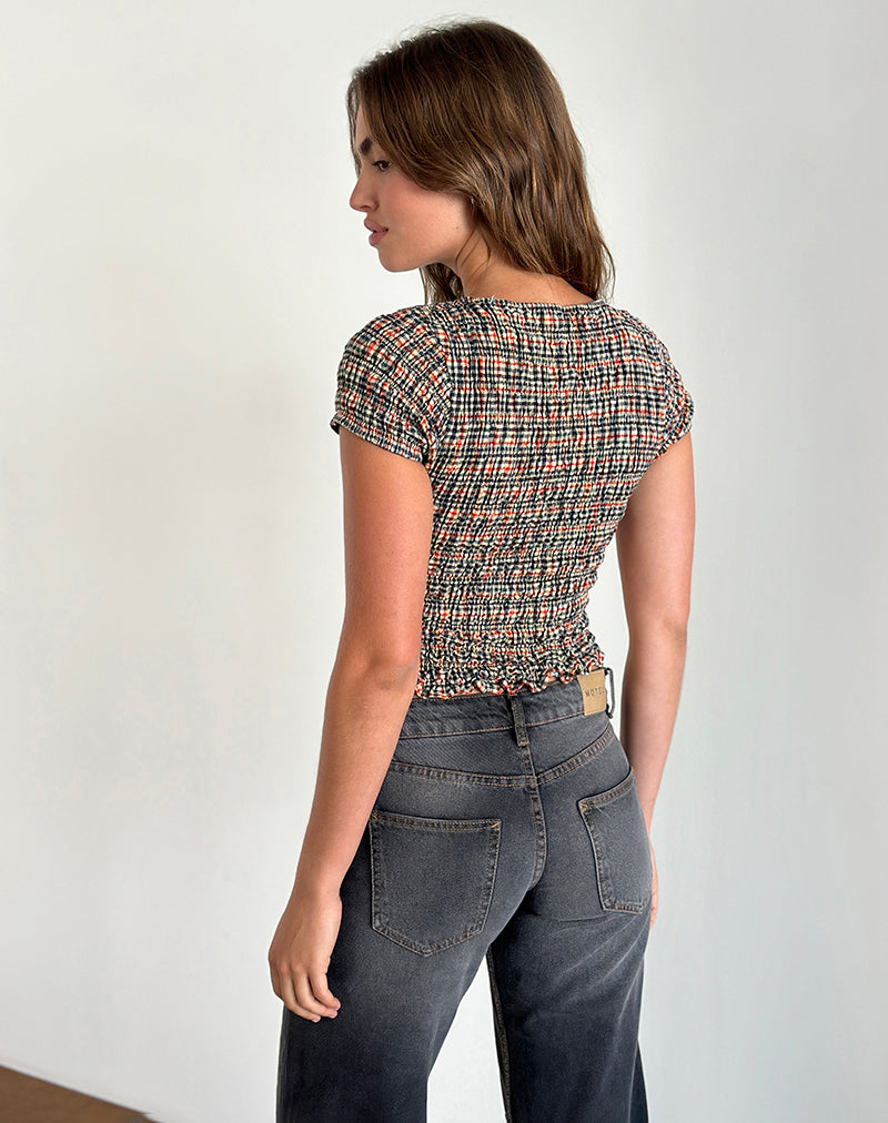 Image de Caripa Shirred Top in Country Check