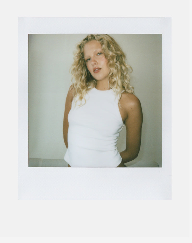 Image de Cariter Racer Vest Top in Ribbed White