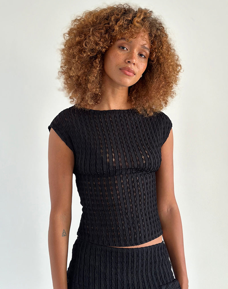Image de Nova Top en Crinkle Jet Black