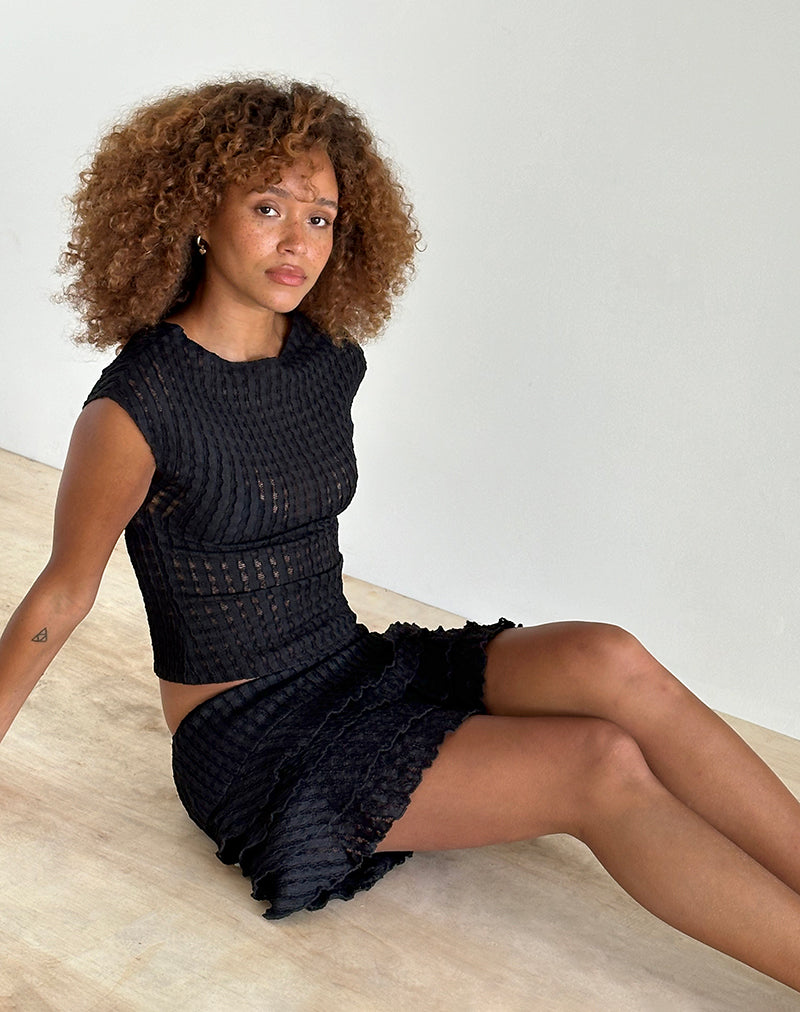Top Nova en Crinkle Jet Black