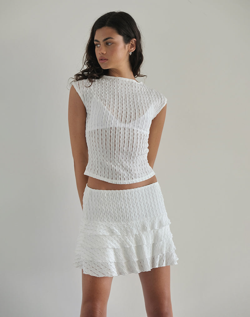 image de Mini jupe Carlota en blanc froissé
