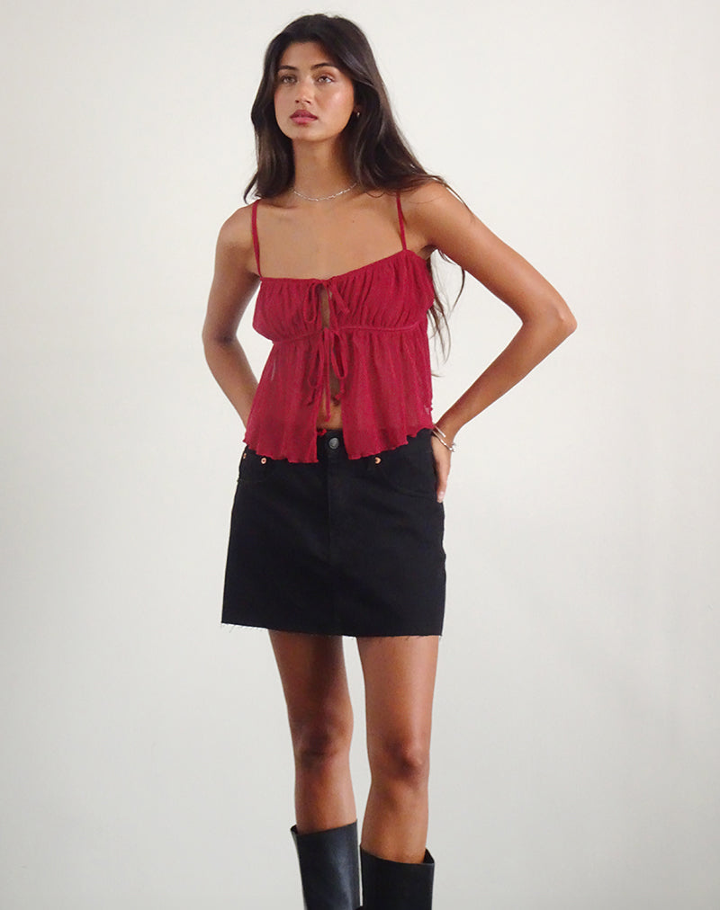 Image de Carmina Cami Top in Mesh Cherry