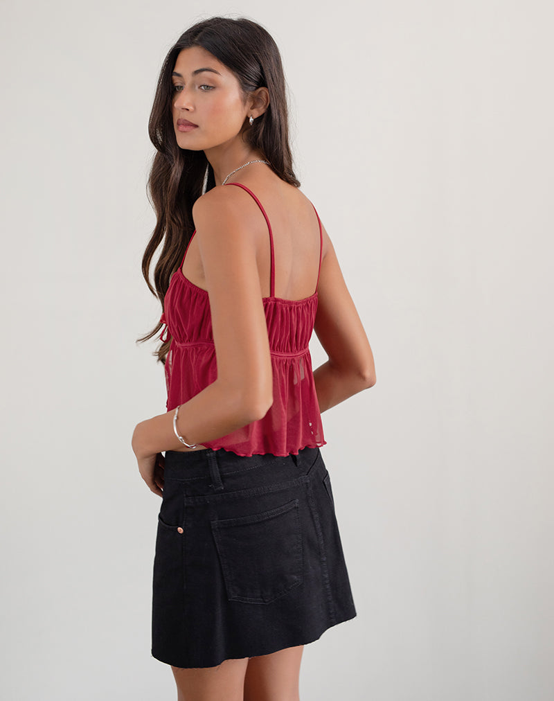 Image de Carmina Cami Top in Mesh Cherry