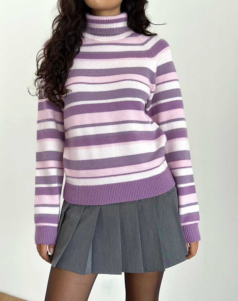 Image de Carmine Jumper in Stripe Soft Pink and Mauve Purple