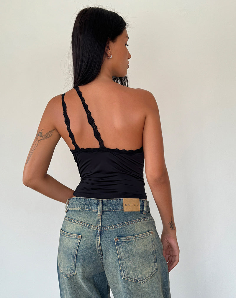 Image de Carolina One Shoulder Top in Black