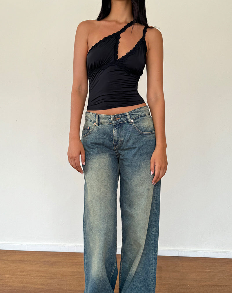 Image de Carolina One Shoulder Top in Black