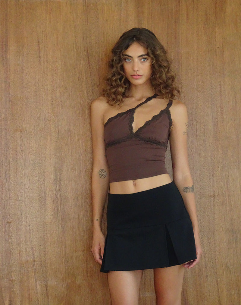Image de Carolina One Shoulder Top in Mocca