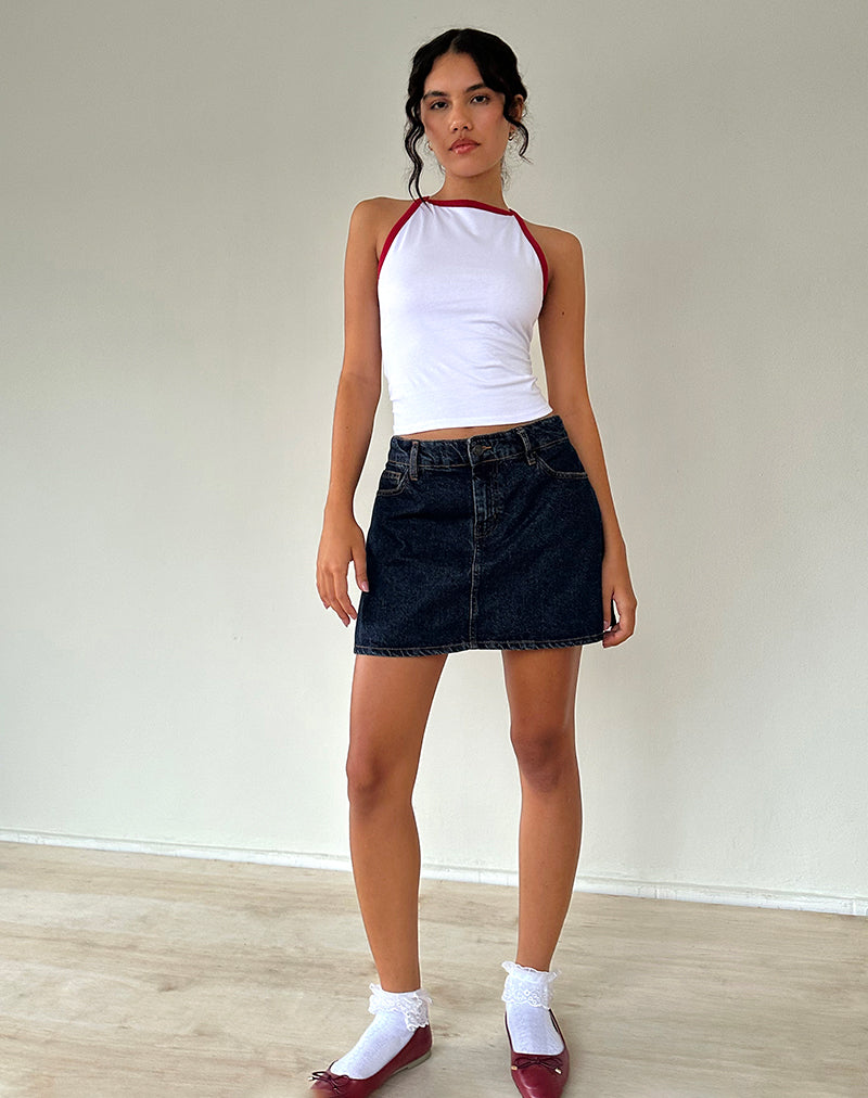 Image de la veste de Carti en blanc avec bordure rouge