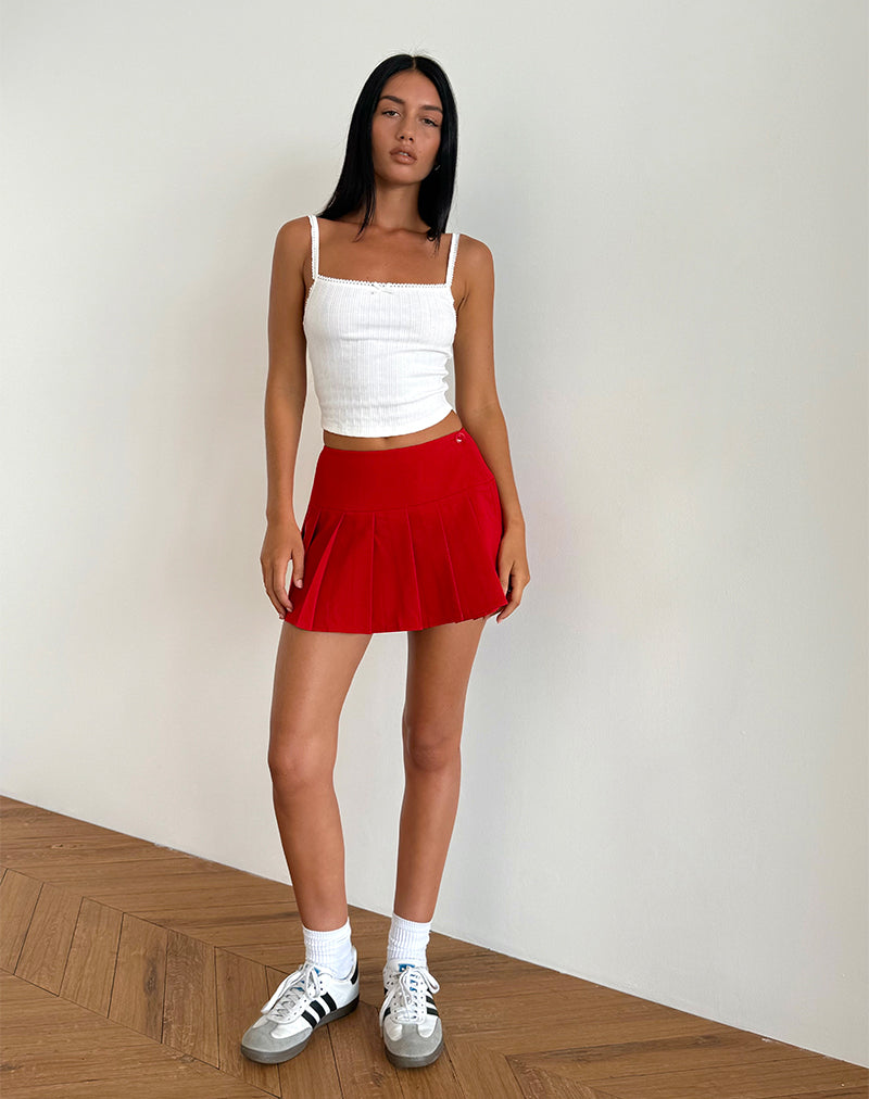 Image de la mini-jupe Casini en tailleur doux Rouge