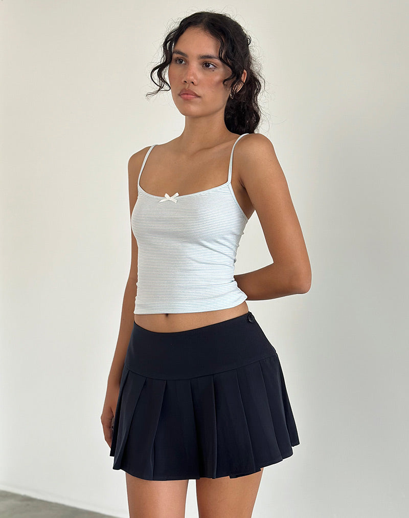 Image de Casini Micro Jupe plissée en Tailoring Navy