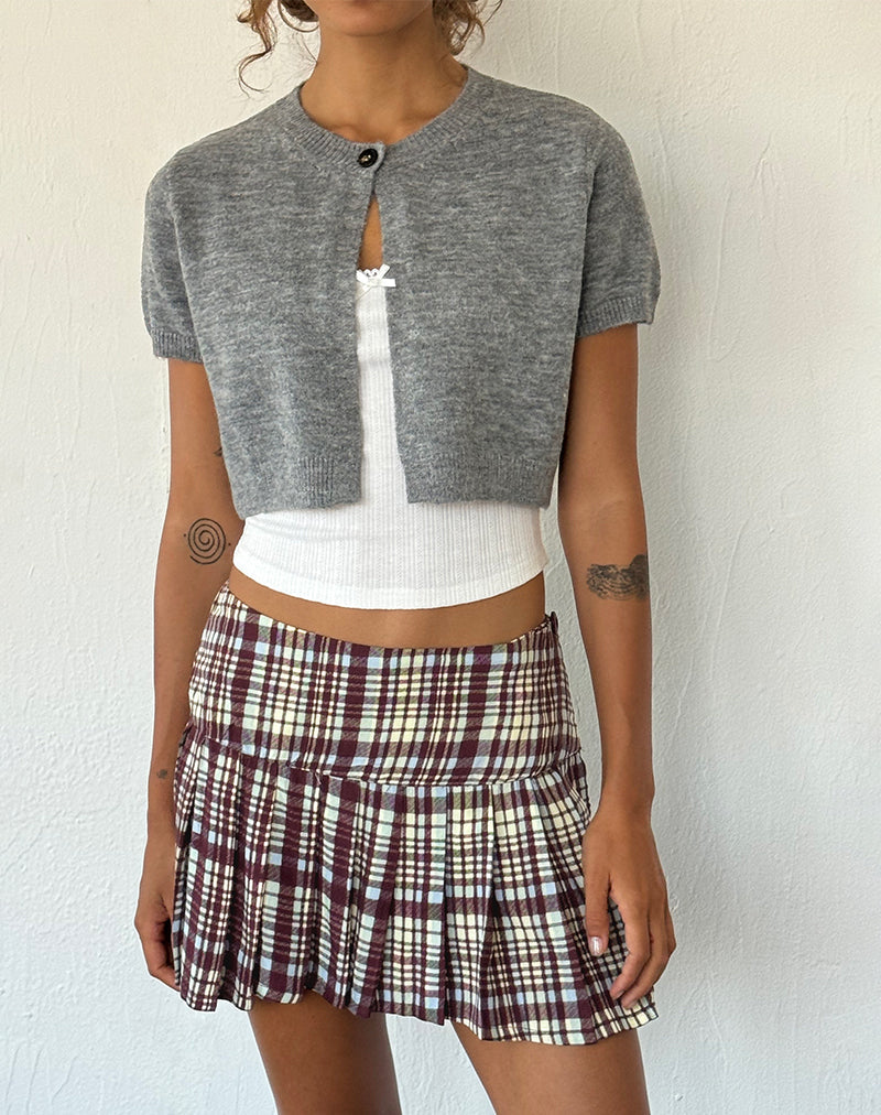 Image de Casini Mini jupe plissée en Multi Check Brown