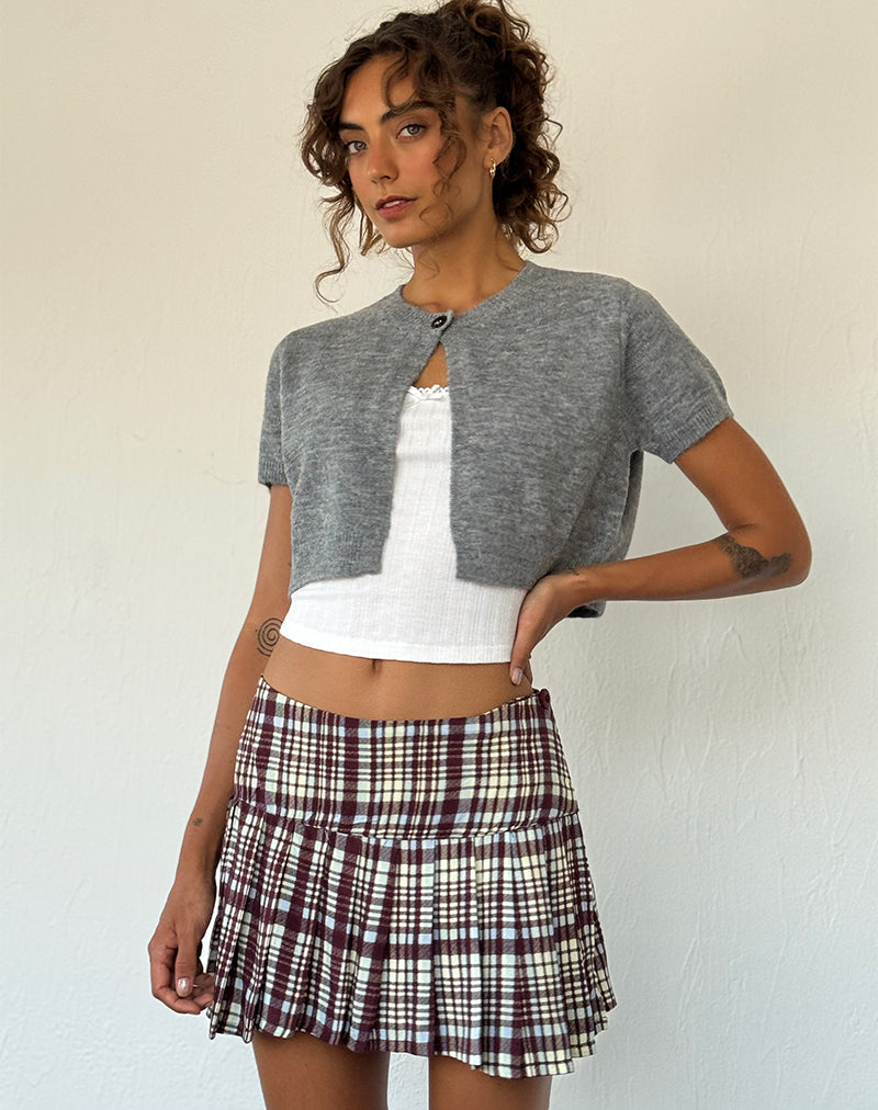 Image de Casini Mini jupe plissée en Multi Check Brown